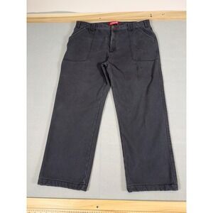 Coleman Mens Fleece Lined Canvas Carpenter Pants Black‎ Plaid 40x30 Utility Work